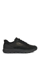 Geox Men's Black Spherica Lace-Up Leather Casual Sneaker | Derimod