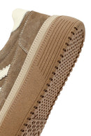 Woman Beige Lace-Up Thick-Soled Suede Leather Sneakers | Derimod