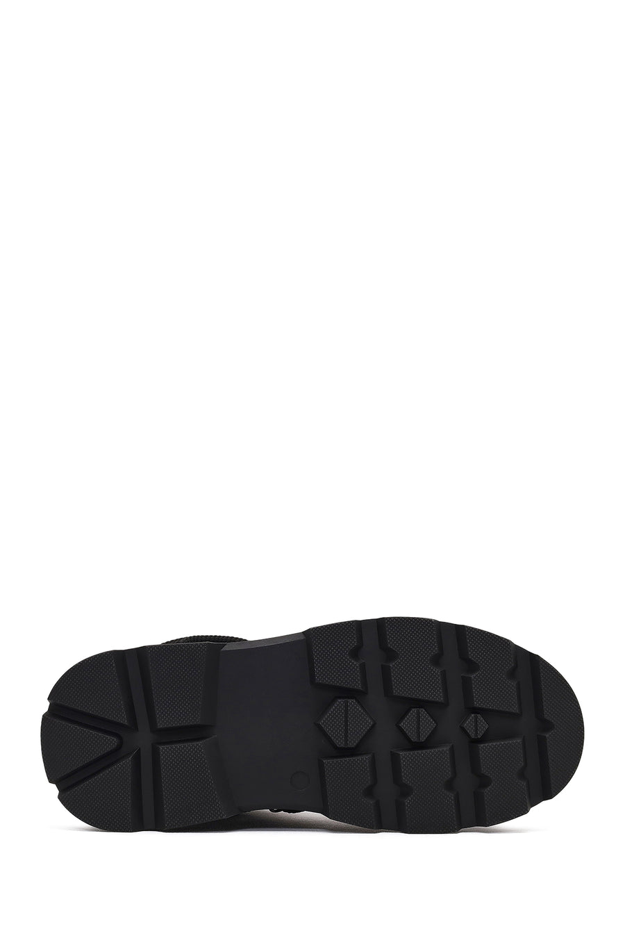 Woman Black Lace-Up Thick-Soled Boots
