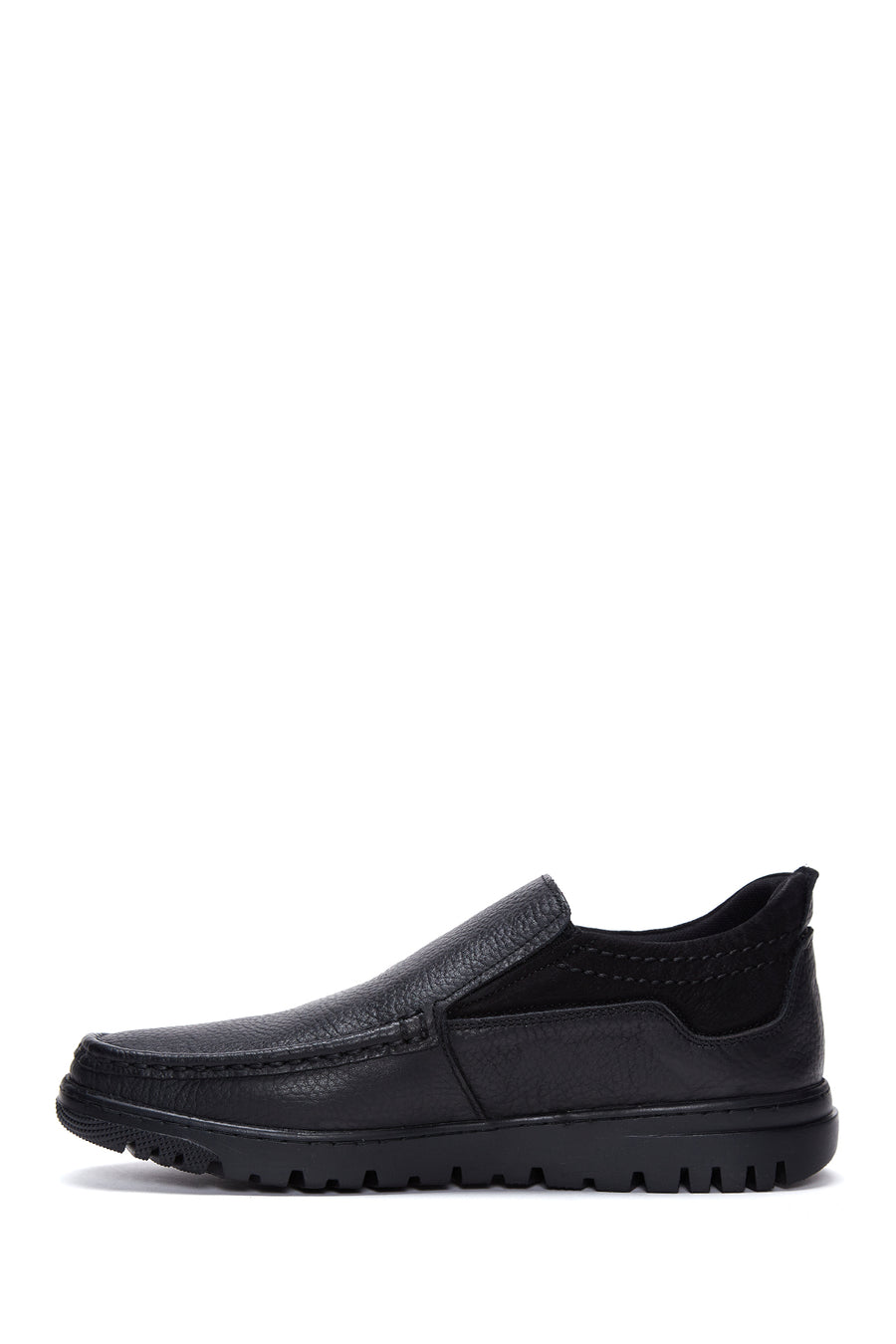 Men's Black Leather Casual Loafer