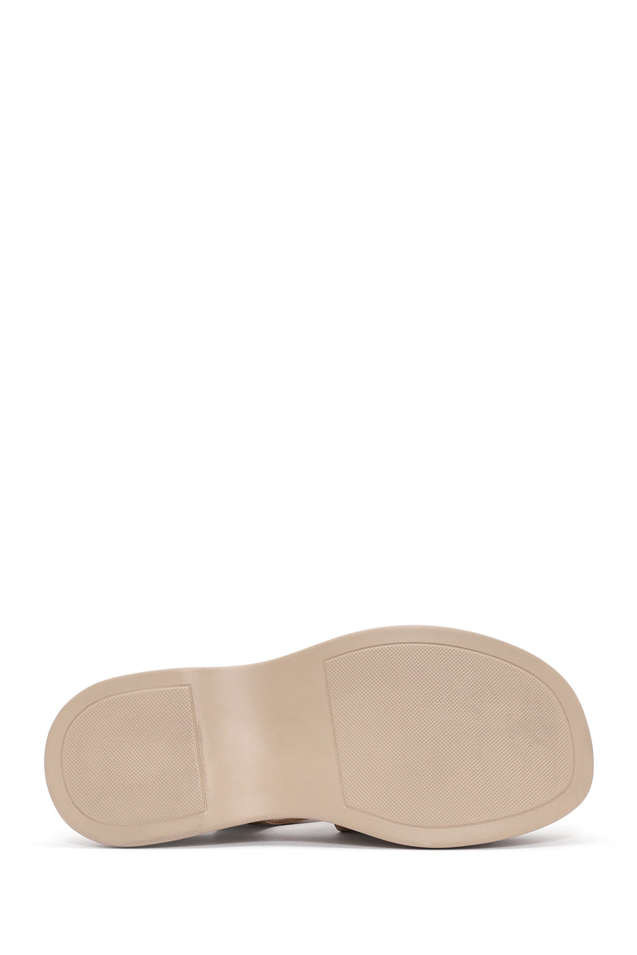Women's Beige Ankle Strap Thick Soled Leather Sandals
