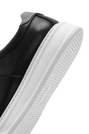 Men's Black Lace-up Thick-Sole Leather Sneaker | Derimod