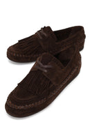 Woman Brown Tasselled Suede Loafer | Derimod