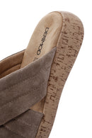 Women's Mink Suede Comfort Slippers | Derimod