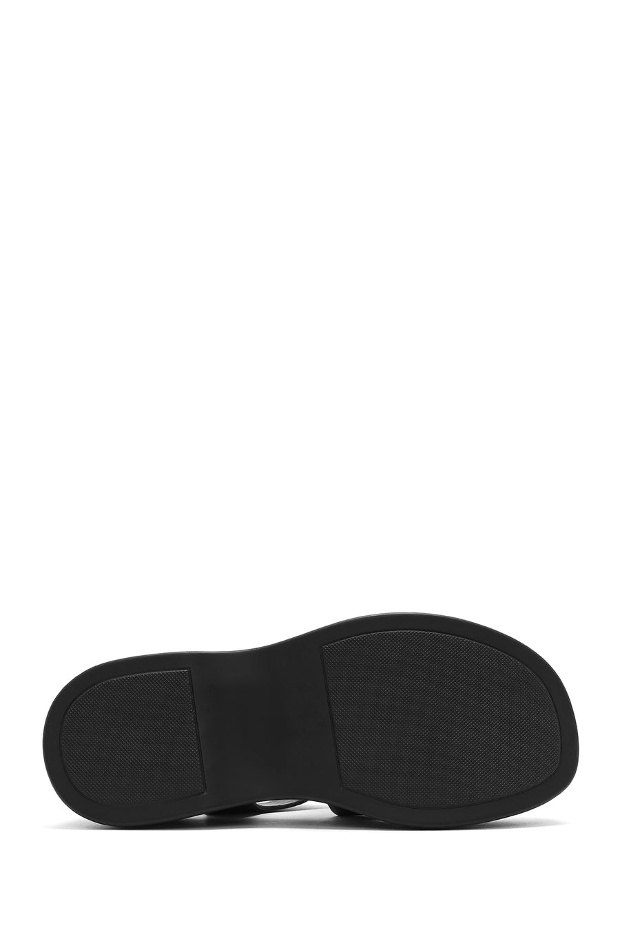 Women's Black Ankle Strap Thick Soled Leather Sandals