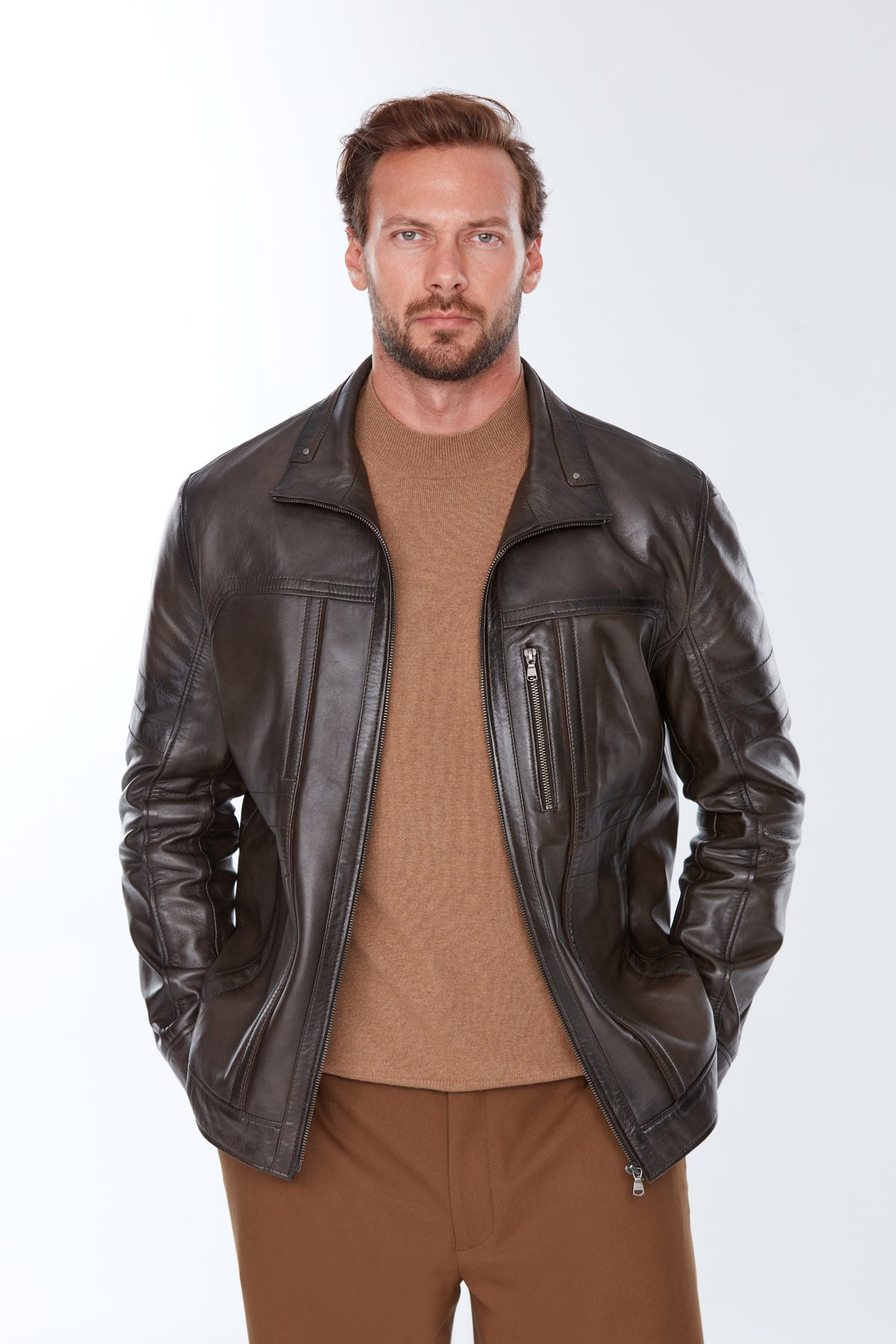 Bruno Men's Mink Leather Jacket 22WGE642447 | Derimod