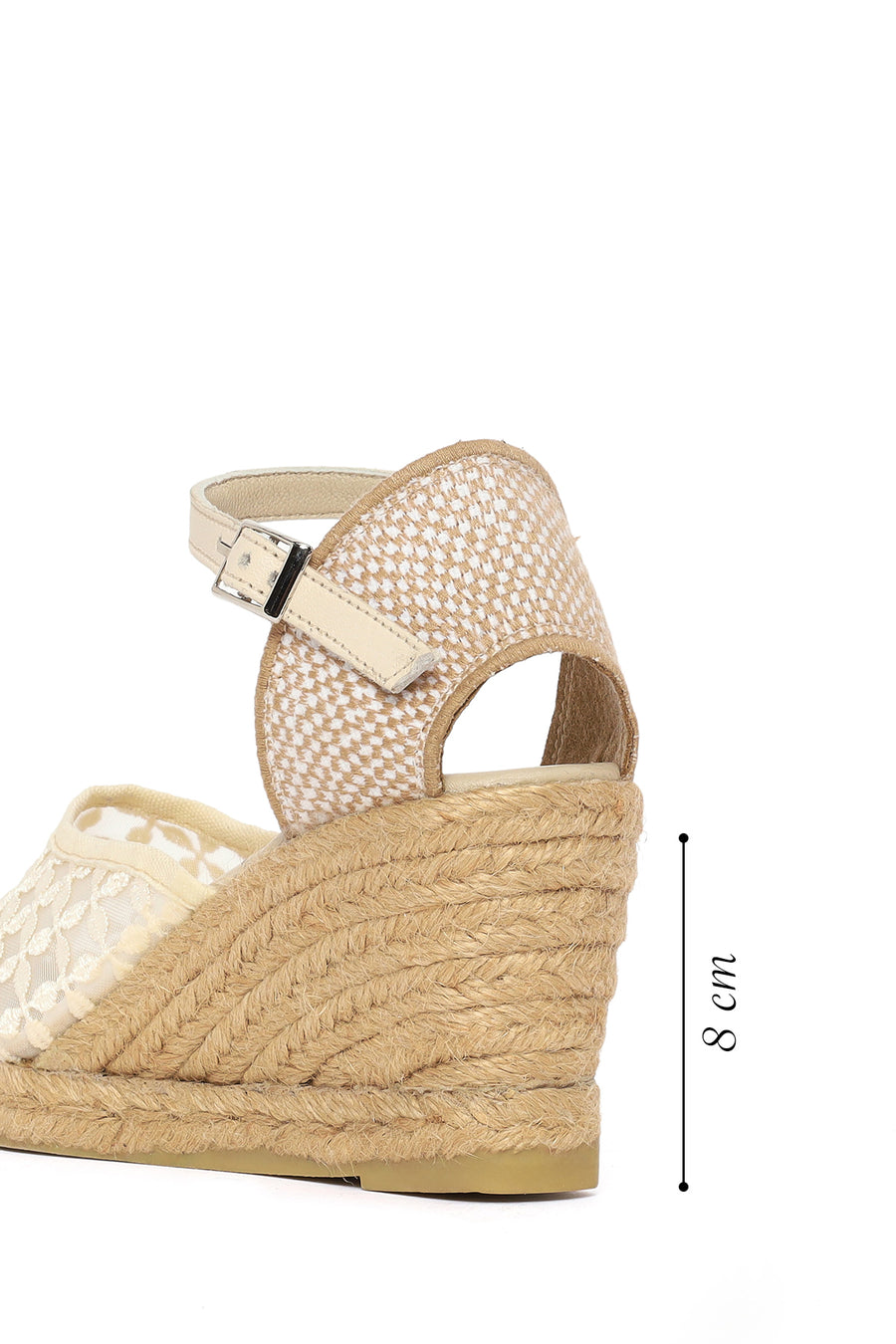 Women's Cream-Colored Ankle Buckle Platform Espadrilles