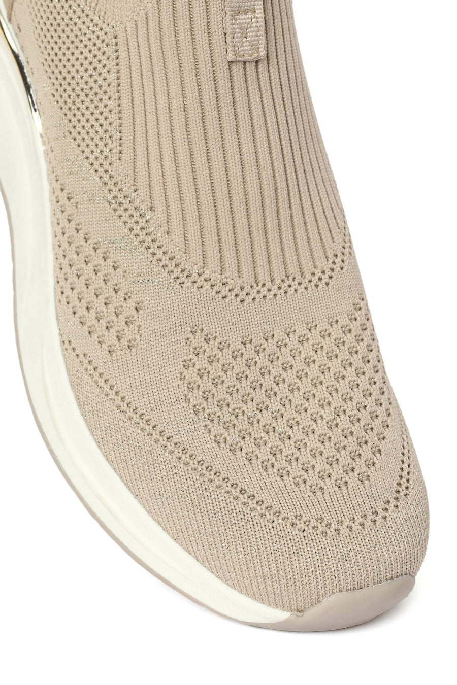 Derimod Zero Women's Beige Thick-Soled Fabric Sneakers