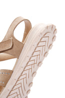 Women's Beige Ankle Strap Suede Leather Sandals | Derimod