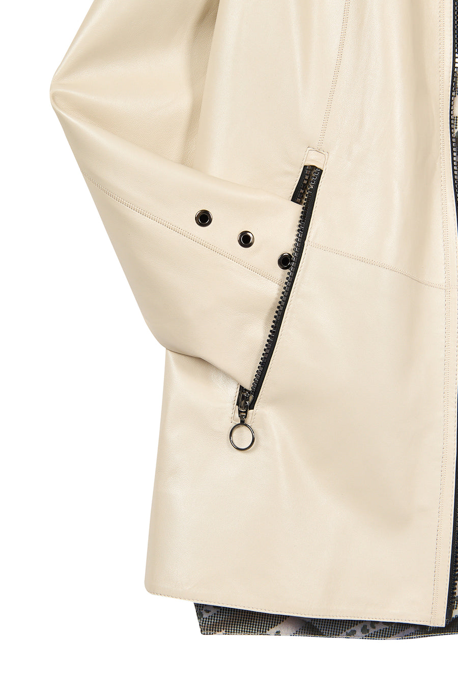 Dorothy Woman Beige Wide-Fit Leather Jacket