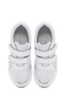 Kadın Beyaz Kalın Topuklu Bantlı Deri Sneaker | Derimod