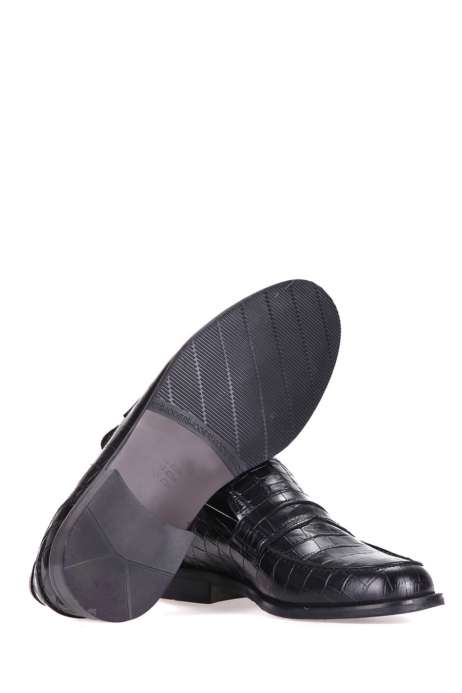 Classic Men's Shoes with Crocodile Pattern