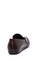 Erkek Kahverengi Deri Baskılı Casual Loafer | Derimod