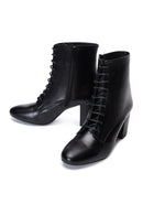 Women's Black Leather Heeled Classic Boots | Derimod