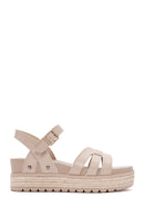 Women's Beige Ankle Strap Thick Soled Sandals | Derimod