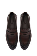 Derimod Black Male Brown Leather Classic Loafer | Derimod
