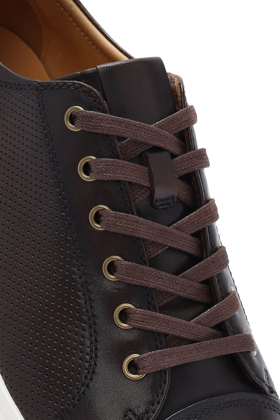 Men's Brown Lace-Up Leather Sneaker