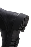 Men's Black Leather Zippered Boots | Derimod