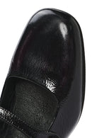 Women's Black Low Heel Patent Leather Ballerinas | Derimod