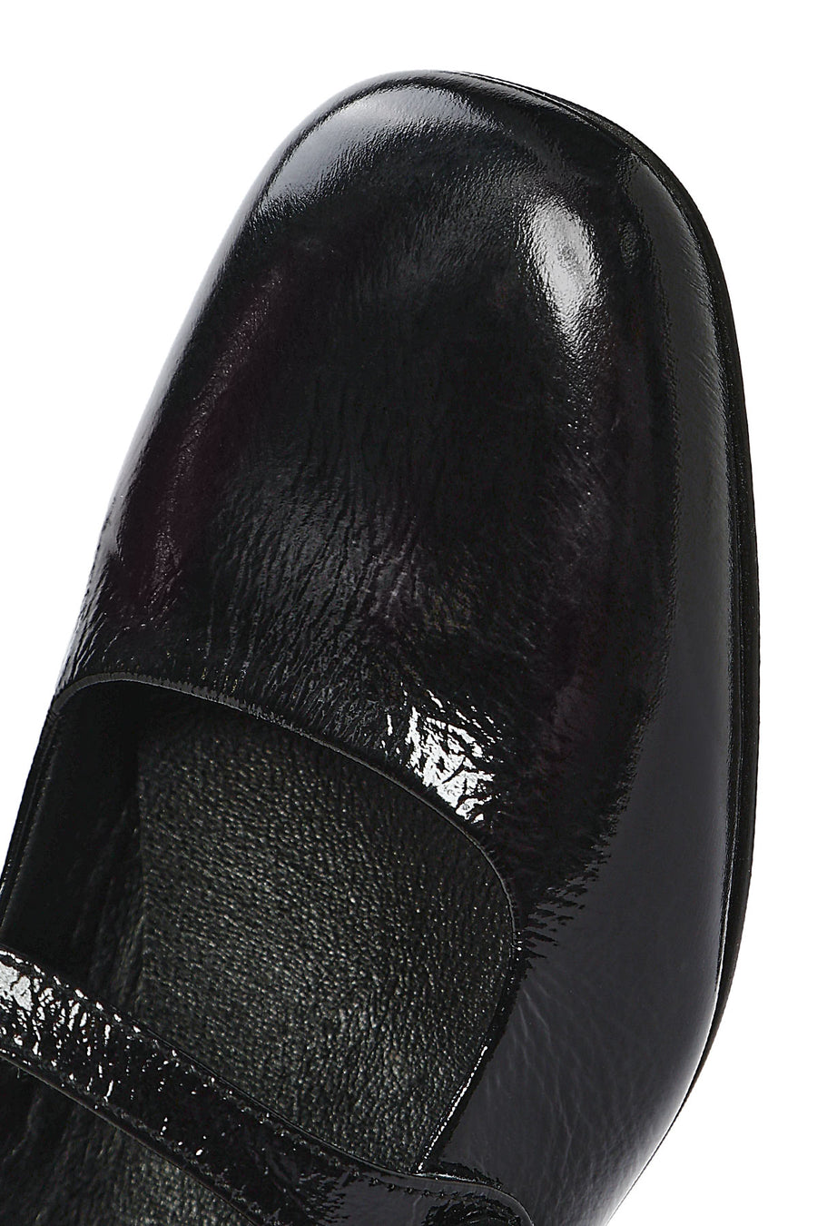 Women's Black Low Heel Patent Leather Ballerinas