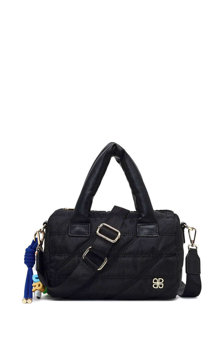 Woman Black Long-Strap Charm Fabric Shoulder Bag AB240001KK | Derimod