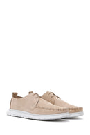 Men's Beige Nubuck Leather Casual Shoes | Derimod