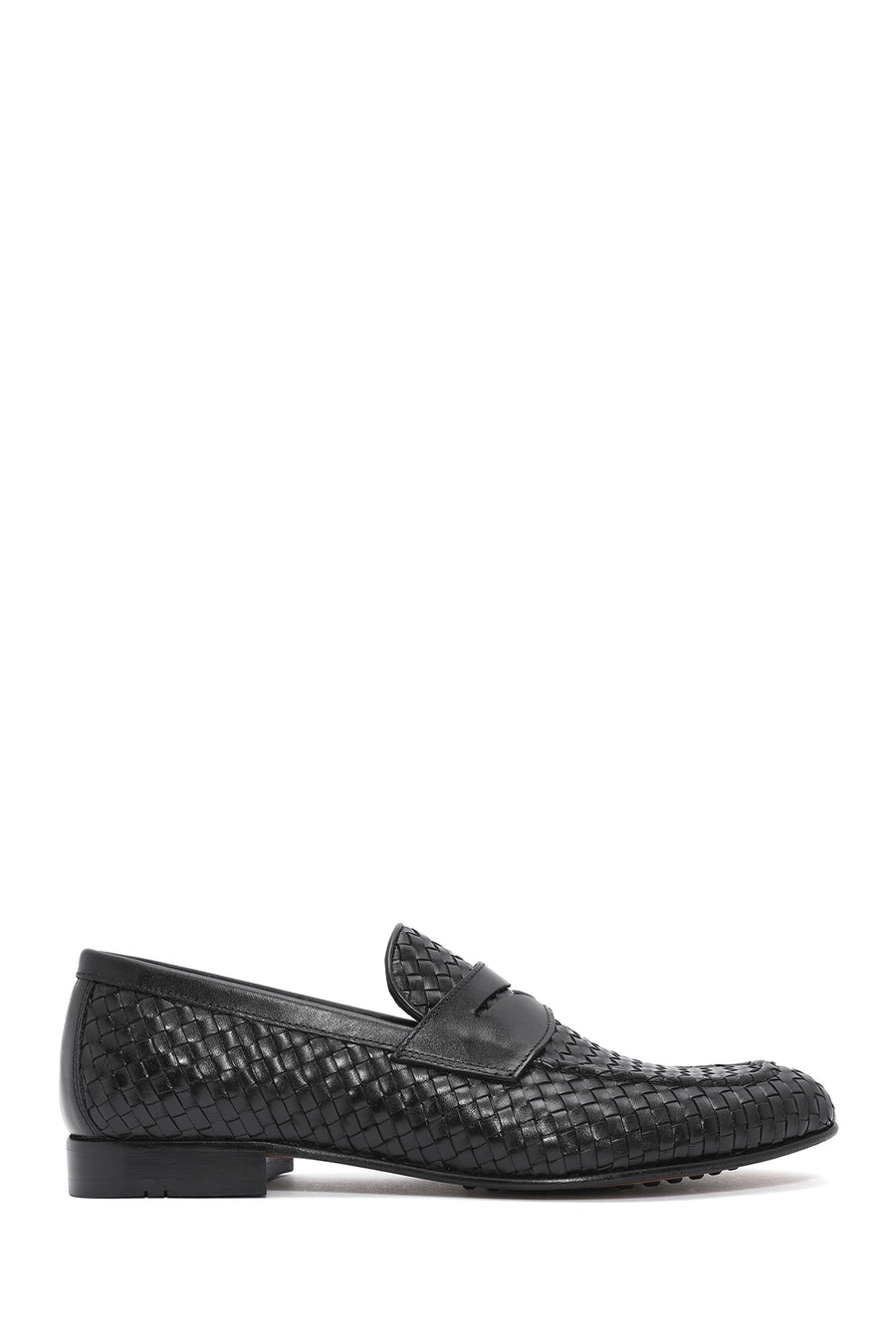 Men's Black Braided Leather Classic Loafer 25SFD601429 | Derimod