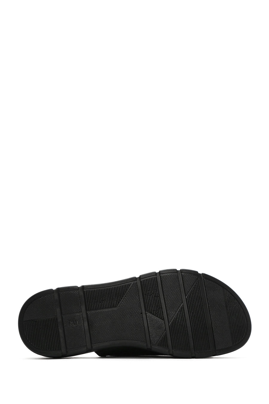 Women's Black Double-Striped Leather Comfort Slippers