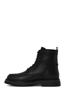 Male Black Lace-up Leather Casual Boots | Derimod