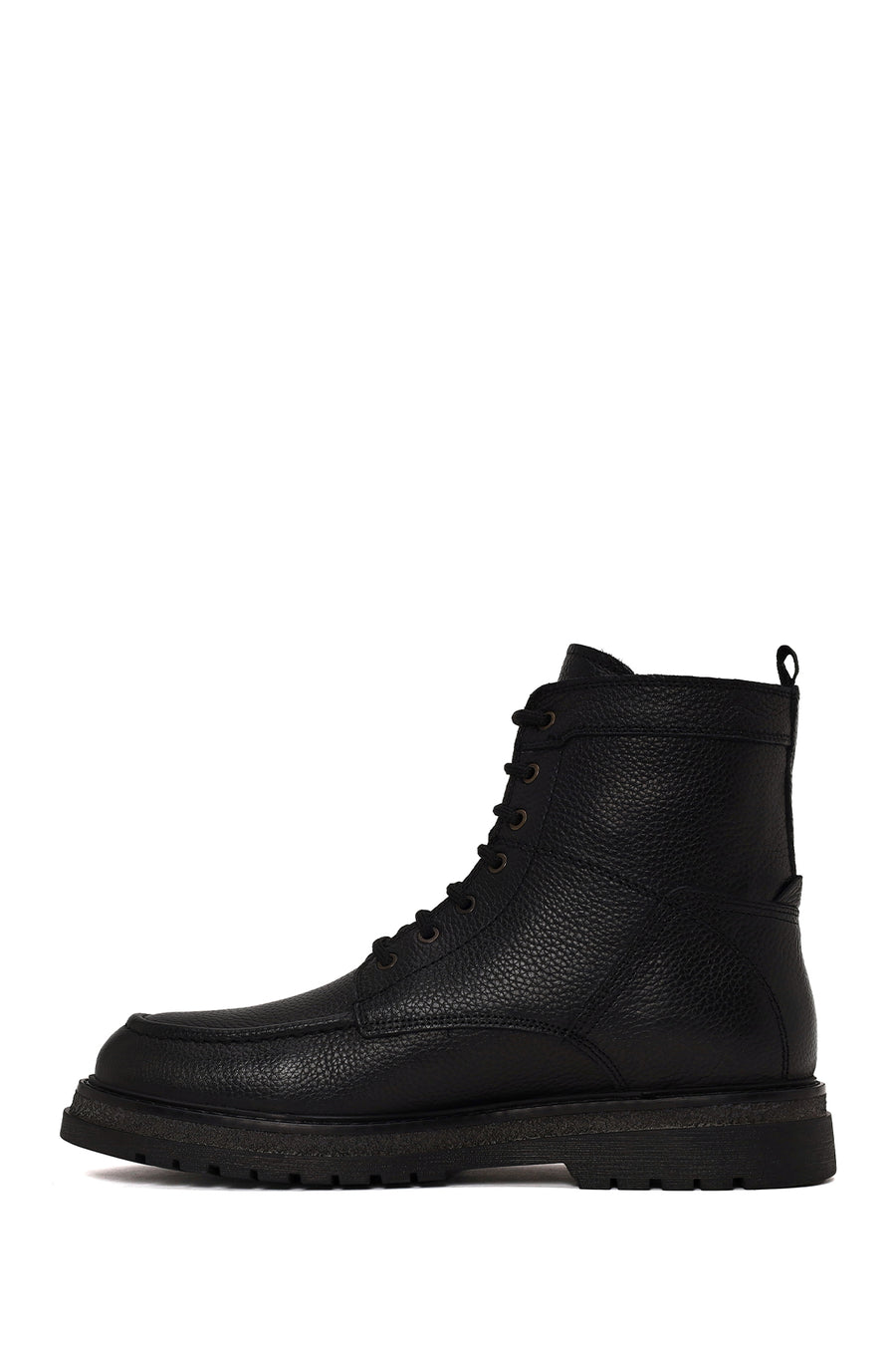 Male Black Lace-up Leather Casual Boots