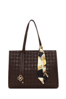 Woman Brown Printed Classic Shoulder Bag | Derimod
