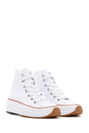 Women's White Thick Sole High Top Sneaker | Derimod