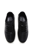 Men's Black Lace-up Leather Sneaker | Derimod