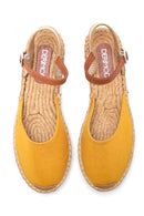 Kadın Sarı Hasır Taban Espadril Sandalet | Derimod
