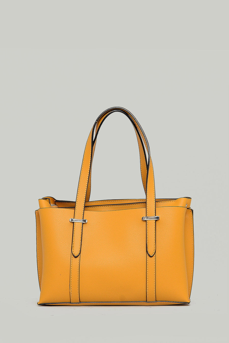 Mustard Women's Shoulder Bag with Staple Detail