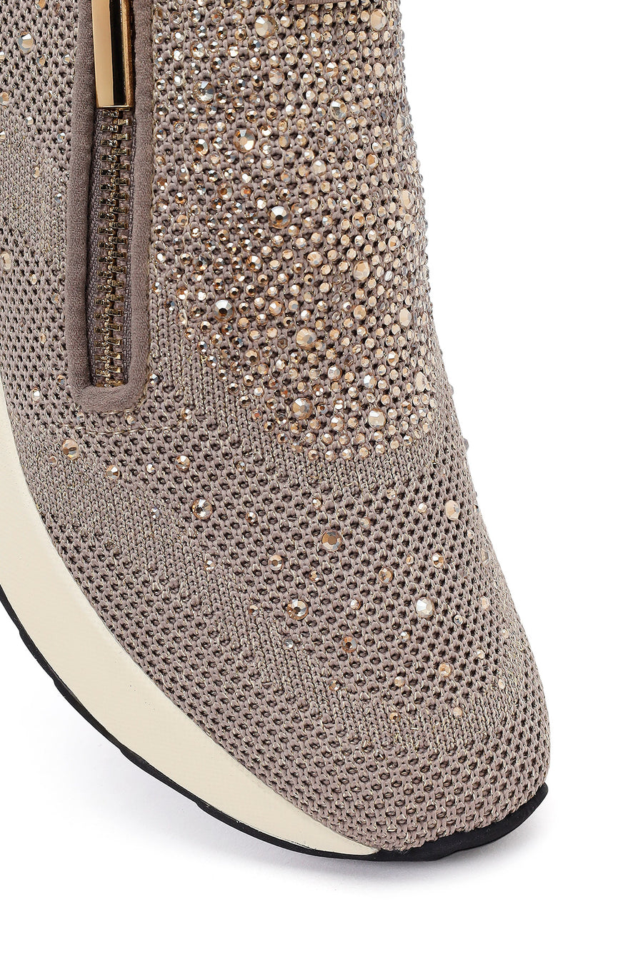 Derimod Zero Women's Mink Zippered Platform Fabric Sneaker