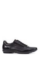 Geox Men's Black Symbol Lace-Up Leather Casual Shoes | Derimod