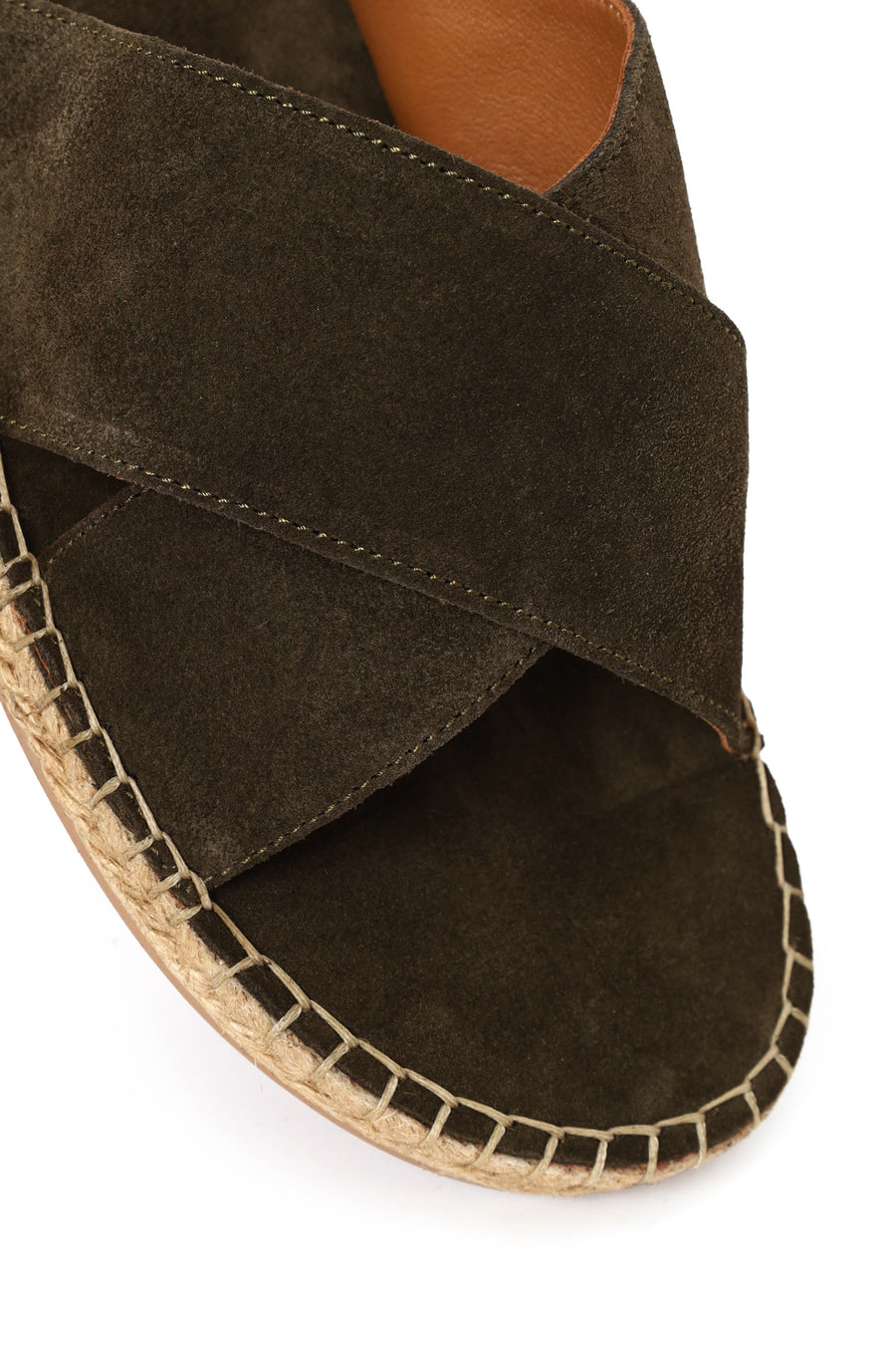 Men's Khaki Suede Leather Slippers