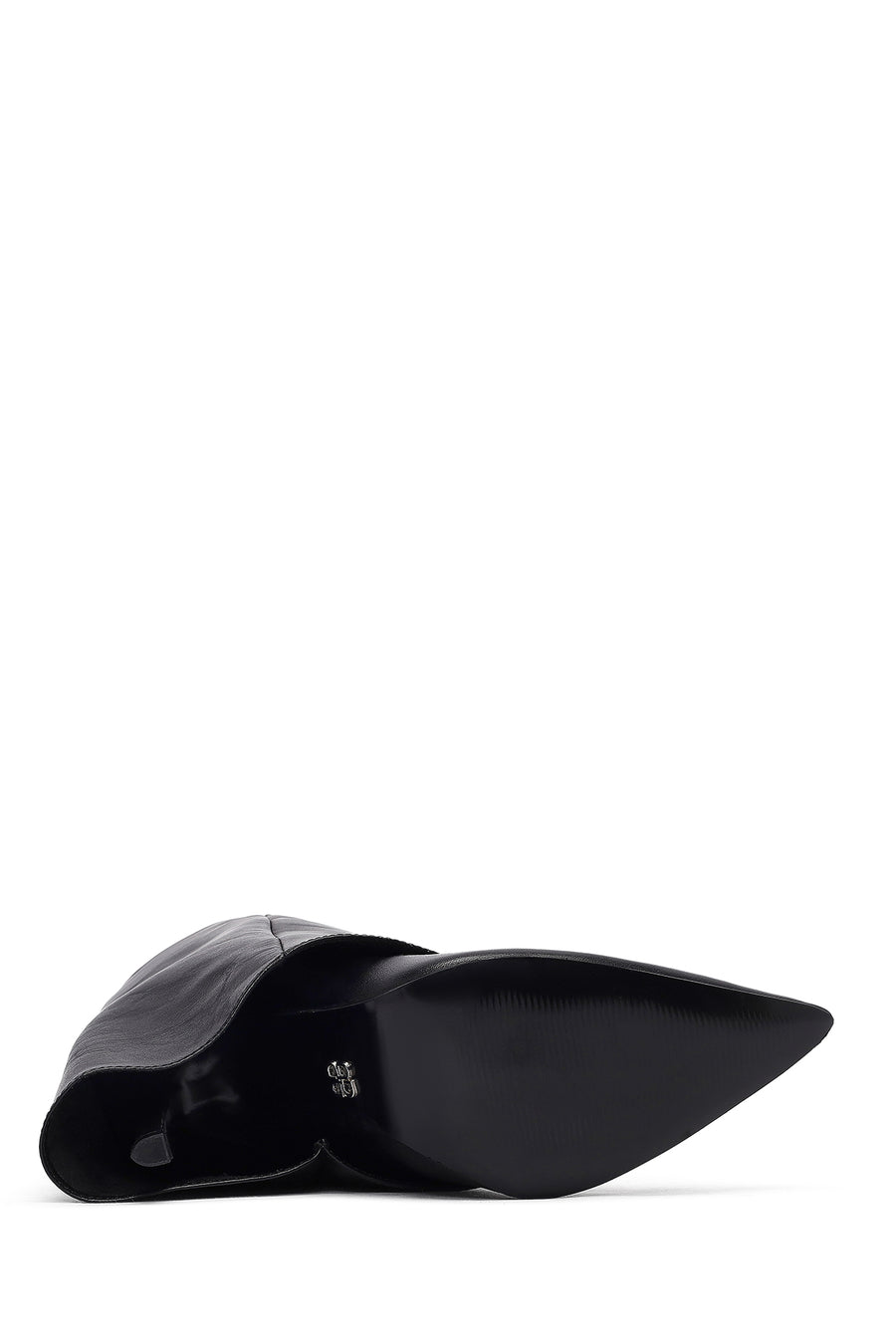 Woman Black Stiletto Heels Leather Boat