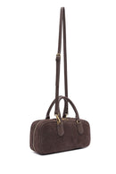 Women's Brown Long Strap Suede Leather Handbag | Derimod