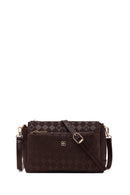 Woman Brown Printed Long-Strap Crossbody Bag | Derimod