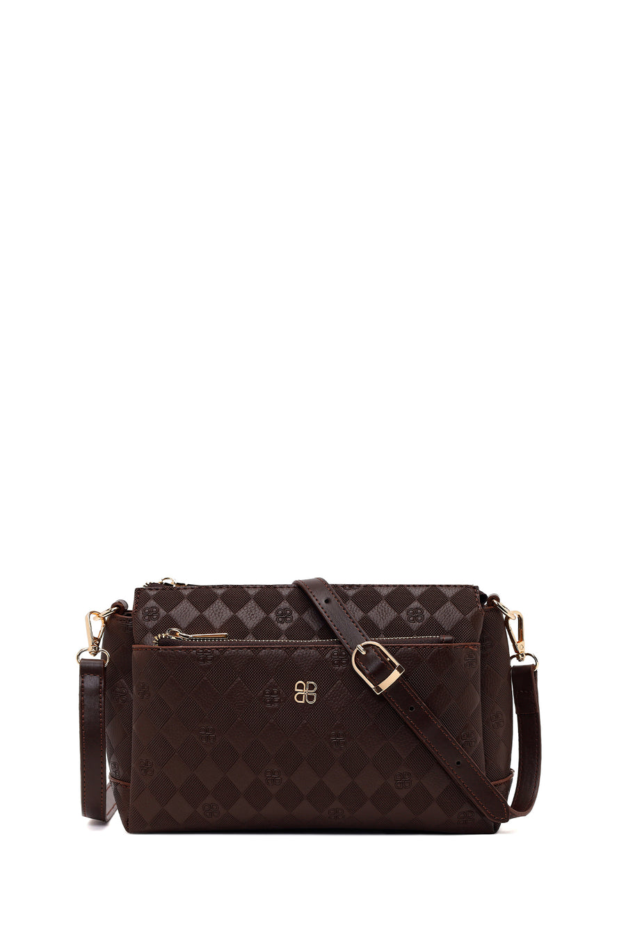 Woman Brown Printed Long-Strap Crossbody Bag AB500004SB | Derimod