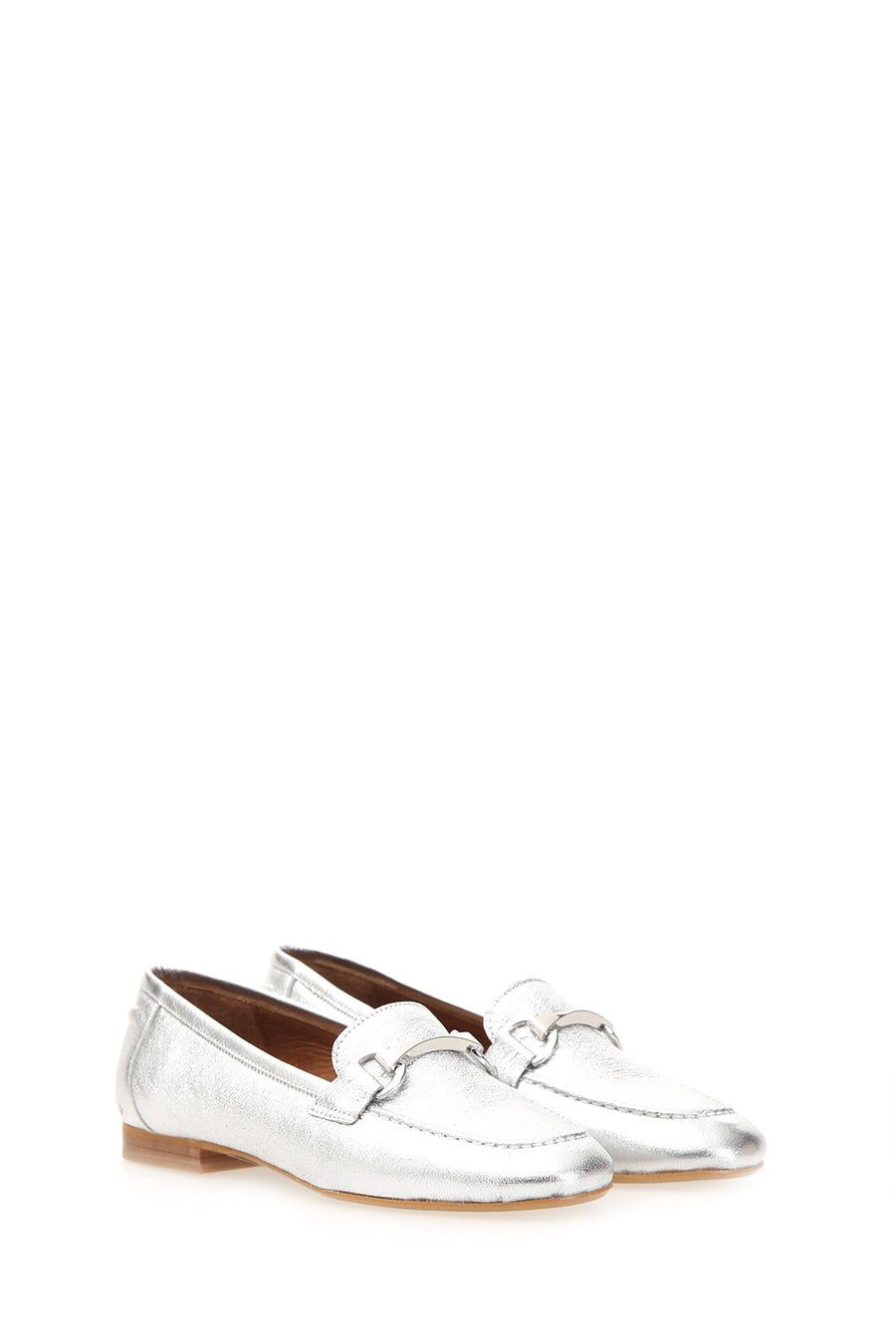 Silver Women's Leather Shoes