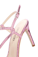 Women's Pink Ankle Strap Thin Heel Sandals | Derimod