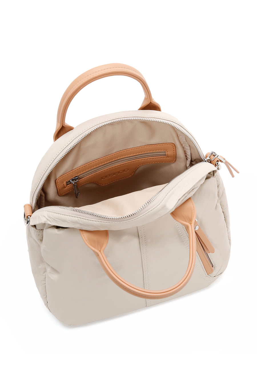 Woman Cream Long-Strap Backpack