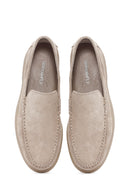 Derimod Fly Men's Beige Suede Leather Loafer | Derimod