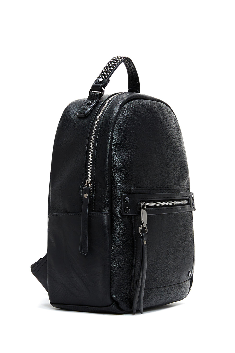 Women's Black Metal Detailed Backpack