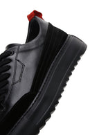 Men's Black Leather Thick Soled Sneaker | Derimod