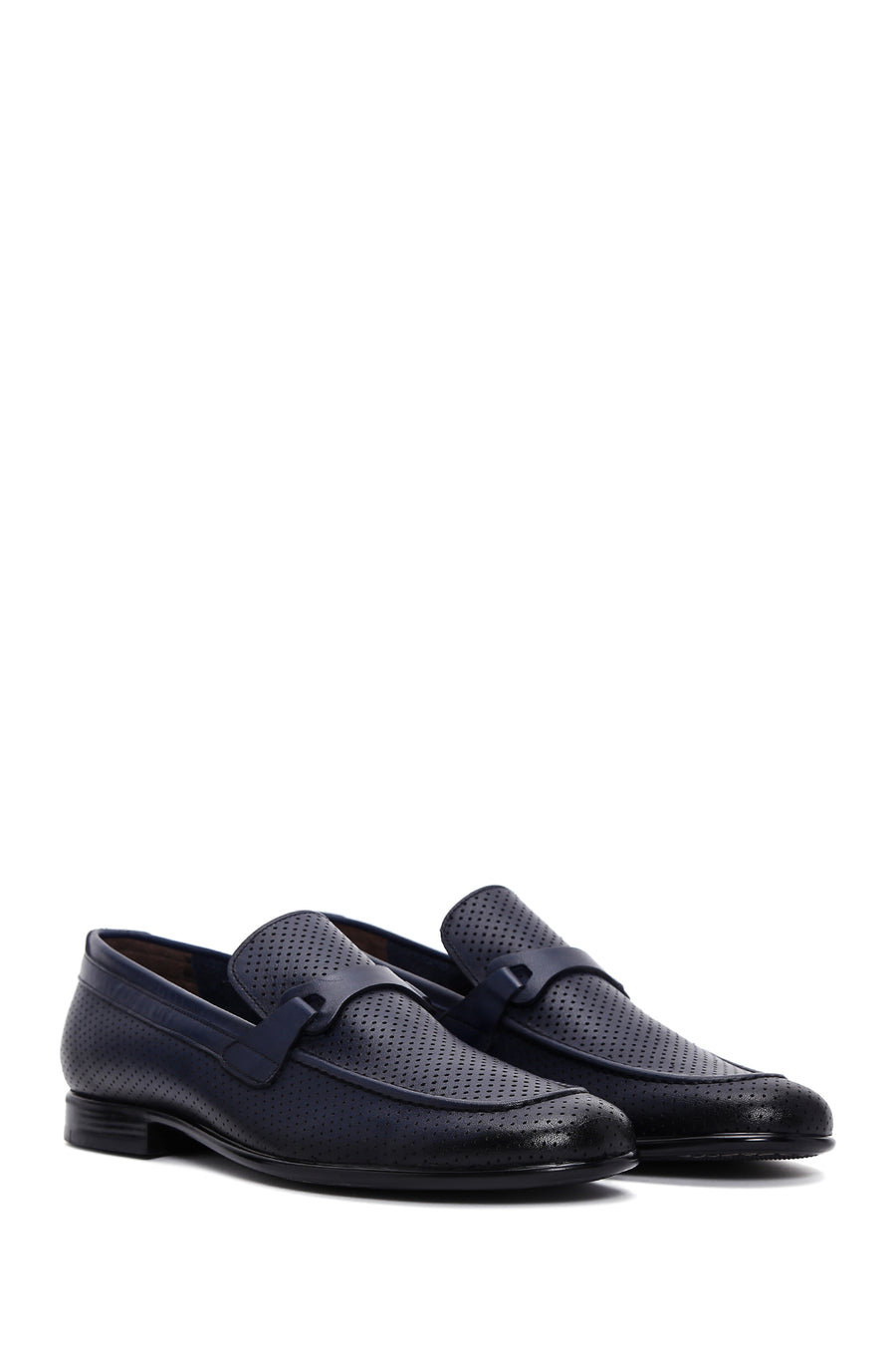 
Men's Navy Blue Leather Classic Loafer
