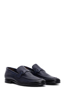 Men's Navy Blue Leather Casual Loafer | Derimod